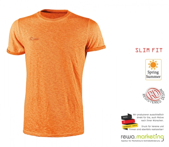Kurzarm T-Shirt Fluo- Orange Fluo